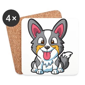 Puppy Dog - Coasters (set of 4) - white - Front