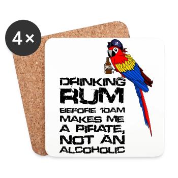 Drinking Rum - Untersetzer (4er-Set) - Weiß - Vorne