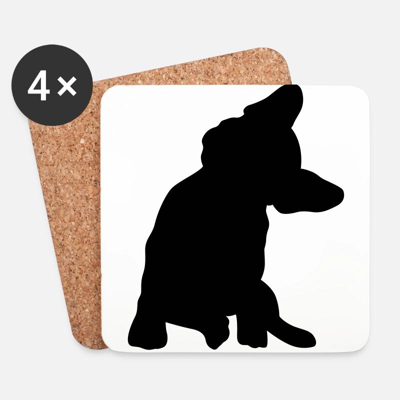 Frenchie - Untersetzer (4er-Set) - Weiß