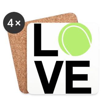 tennis_love - Dessous de verre (lot de 4) - blanc - Devant