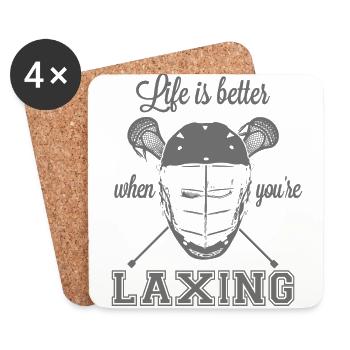 Life is better when you're laxing - Untersetzer (4er-Set) - Weiß - Vorne