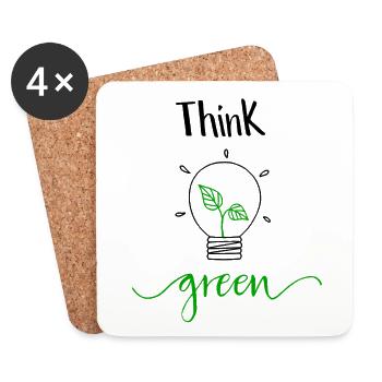 think green - Untersetzer (4er-Set) - Weiß - Vorne