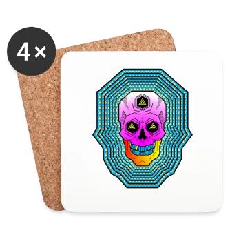 Hypnoskull - Coasters (set of 4) - white - Front