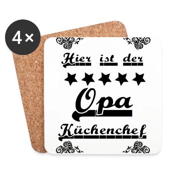 Opa ist Küchenchef - Untersetzer (4er-Set) - Weiß - Vorne