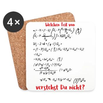 Mathematik / Physik / Nerd: Welchen Teil von ... - Untersetzer (4er-Set) - Weiß - Vorne