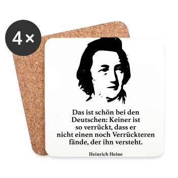Heine: Das ist schön bei den Deutschen: Keiner is - Untersetzer (4er-Set) - Weiß - Vorne