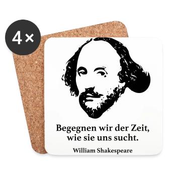 Shakespeare: Let's face the time, as we see it - Coasters (set of 4) - white - Front