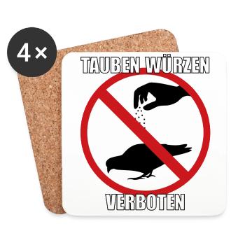 Tauben würzen verboten - Untersetzer (4er-Set) - Weiß - Vorne