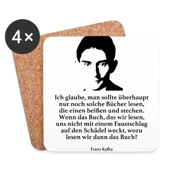 Kafka: Ich glaube, man sollte überhaupt nur noch - Untersetzer (4er-Set) - Weiß - Vorne