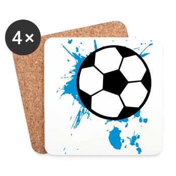 Fußball Splash 3c - Untersetzer (4er-Set) - Weiß - Vorne