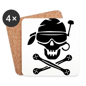 Pirate FPV-Treiber - Untersetzer (4er-Set) - Weiß - Vorne