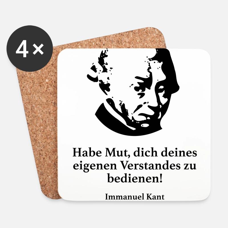 Kant: Habe Mut, dich deines eigenen Verstandes zu - Untersetzer (4er-Set) - Weiß