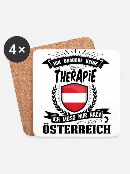 Ich brauche keine Therapie Österreich - Untersetzer (4er-Set) - Weiß