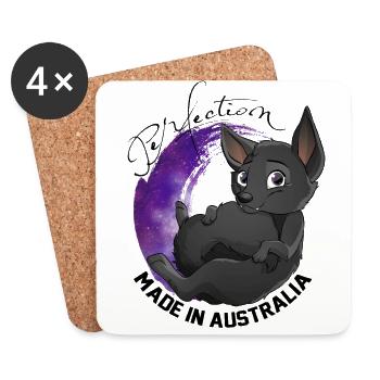 Kelpie Galaxie - Noir - Dessous de verre (lot de 4) - blanc - Devant