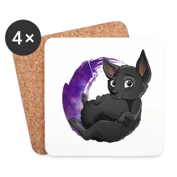 Kelpie Galaxie - Noir - Dessous de verre (lot de 4) - blanc - Devant
