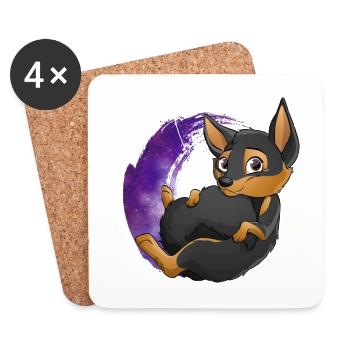 Kelpie Galaxie - Noir Feu - Dessous de verre (lot de 4) - blanc - Devant