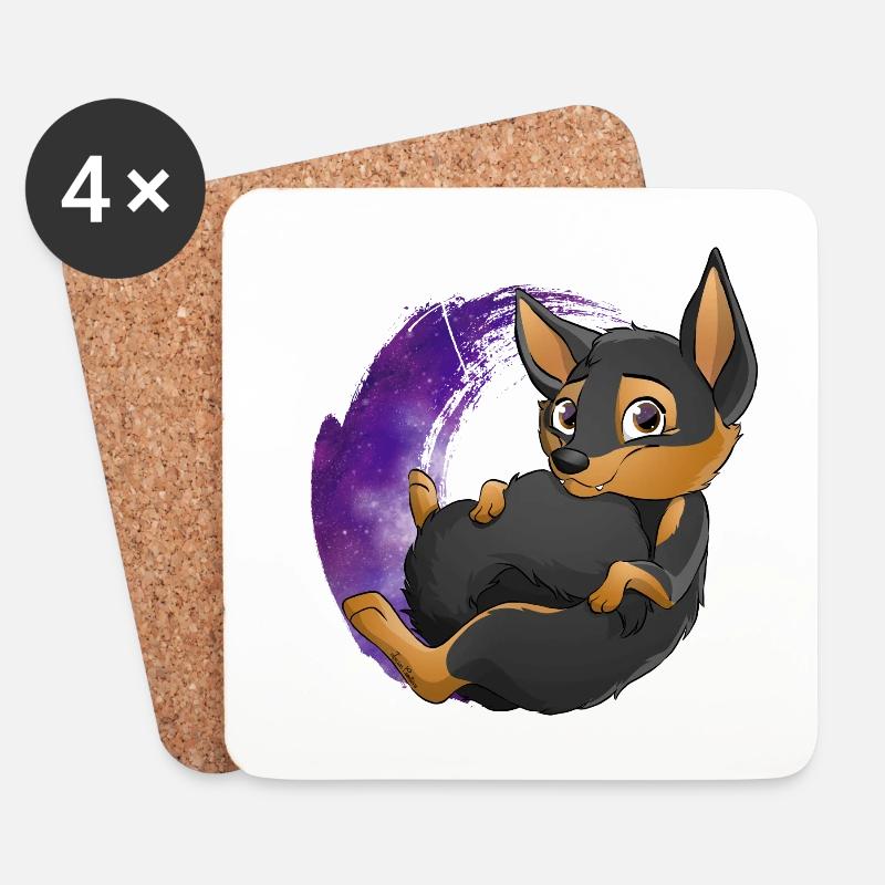 Kelpie Galaxy - Black Fire - Untersetzer (4er-Set) - Weiß