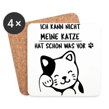 Katze Katzen Kater Geschenk Liebe Siam Maine Coon - Untersetzer (4er-Set) - Weiß - Vorne
