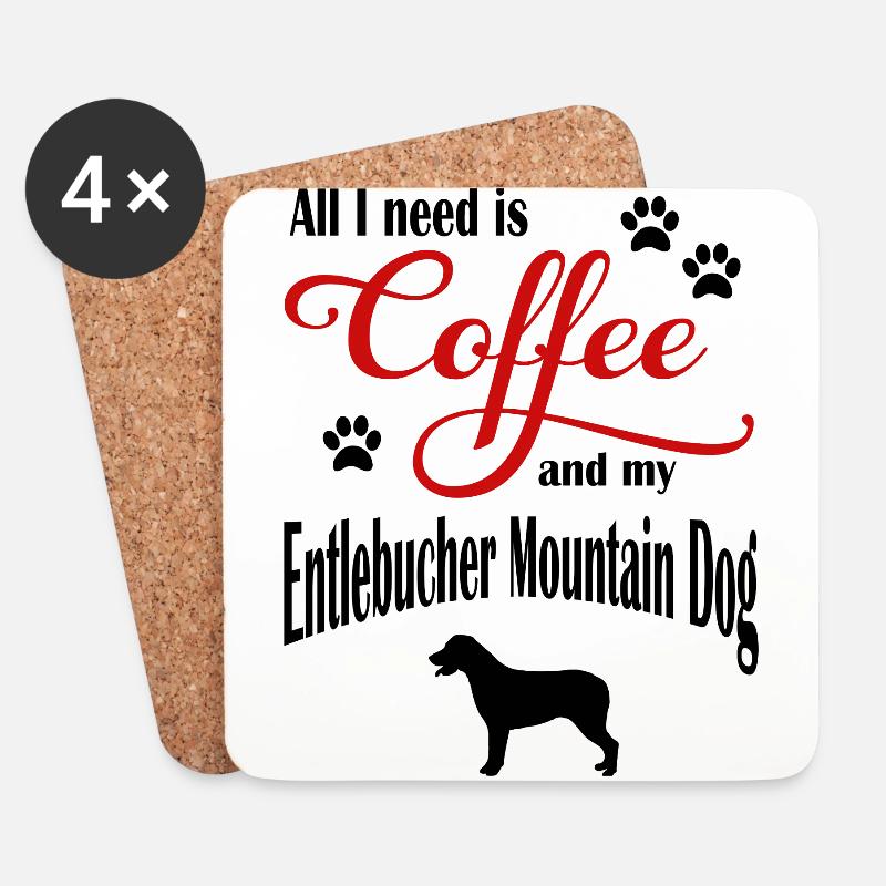 Entlebucher Mountain Dog Coffee - Untersetzer (4er-Set) - Weiß