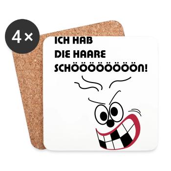 Ich hab die Haare schön - Untersetzer (4er-Set) - Weiß - Vorne