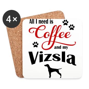 Vizsla Coffee - Coasters (set of 4) - white - Front