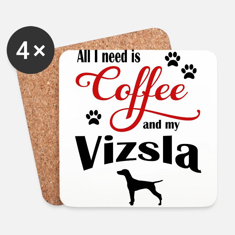 Vizsla Coffee - Untersetzer (4er-Set) - Weiß