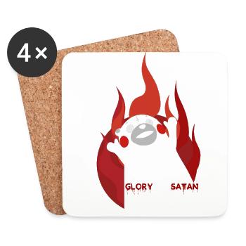 Kumamon satanic bear - Coasters (set of 4) - white - Front
