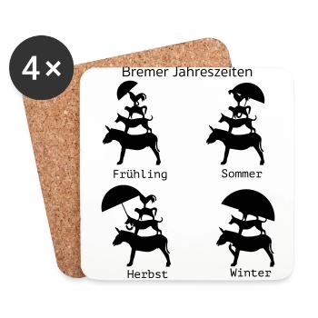 Bremer Jahreszeiten - Untersetzer (4er-Set) - Weiß - Vorne