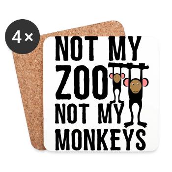 not my Zoo not my Monkeys 1 - Untersetzer (4er-Set) - Weiß - Vorne