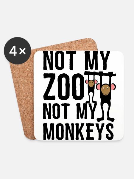 not my Zoo not my Monkeys 1 - Coasters (set of 4) - white
