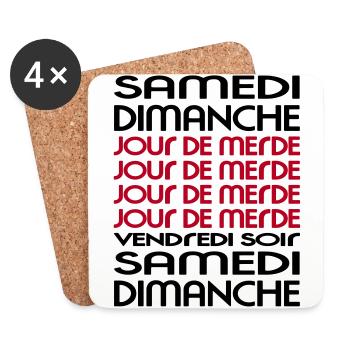 Week - Week - Shit Day (2c) - Coasters (set of 4) - white - Front