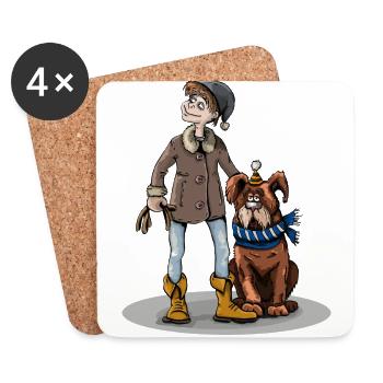 dog dog pet animal animal - Coasters (set of 4) - white - Front