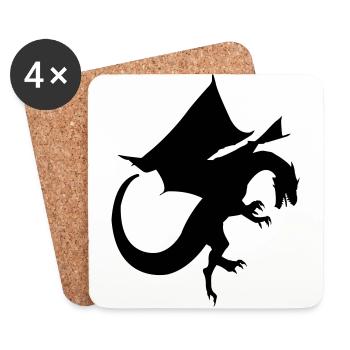 Drache - Untersetzer (4er-Set) - Weiß - Vorne