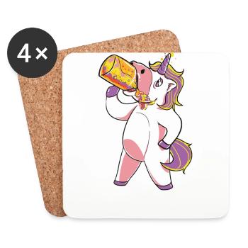 Funny funny unicorn drunk Christmas gift - Coasters (set of 4) - white - Front