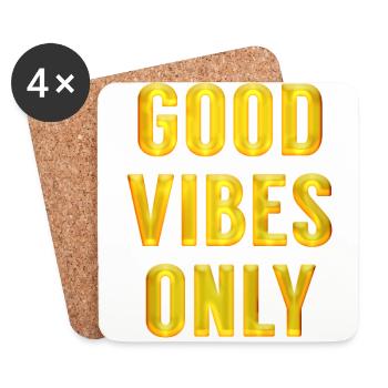 Good Vibes Only. Motivational gifts for friends - Coasters (set of 4) - white - Front