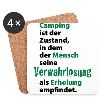 Camping Verwahrlosung Zuhause Zelten Urlaub Ferien - Untersetzer (4er-Set) - Weiß - Vorne