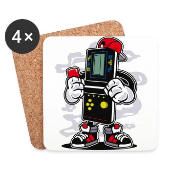 Zocker BOY - bande dessinée comique motif de personnage de dessin animé - Dessous de verre (lot de 4) - blanc - Devant