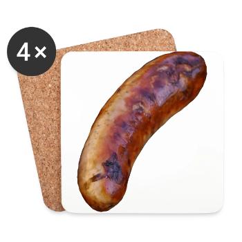 bbq barbecue barbecue burger beef bacon steak spare - Coasters (set of 4) - white - Front