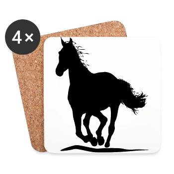 Running Horse - Untersetzer (4er-Set) - Weiß - Vorne
