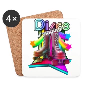 Disco rouleau 3D - Dessous de verre (lot de 4) - blanc - Devant
