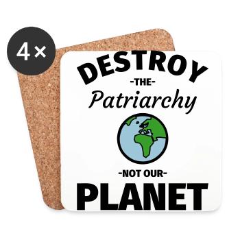 Feminisme Feminist - Destroy Patriarchy - Coasters (set of 4) - white - Front