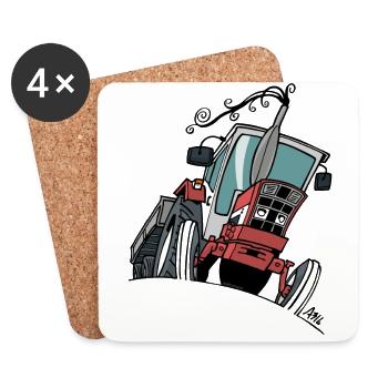 499 Red tractor 533 - Untersetzer (4er-Set) - Weiß - Vorne