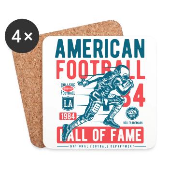 American Football Ballsport College Touchdown USA - Untersetzer (4er-Set) - Weiß - Vorne