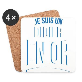 je suis un Didier en or cadeau idée humour - Dessous de verre (lot de 4) - blanc - Devant
