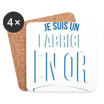 je suis un Fabrice en or cadeau idée humour - Dessous de verre (lot de 4) - blanc - Devant