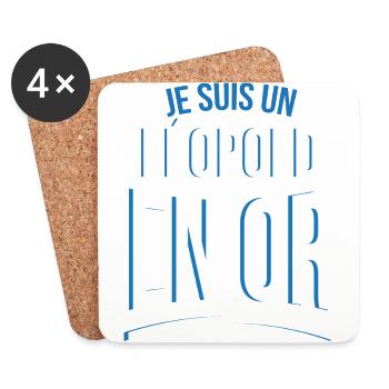 je suis un Léopold en or cadeau idée humour - Dessous de verre (lot de 4) - blanc - Devant