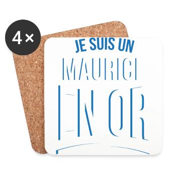 je suis un Maurice en or cadeau idée humour - Dessous de verre (lot de 4) - blanc - Devant