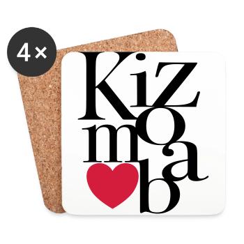 Kizomba Art - Kizomba Dance Shirt - Dessous de verre (lot de 4) - blanc - Devant