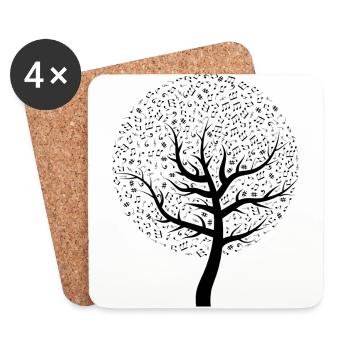Limited Edition Music - Sheet Music - Coasters (set of 4) - white - Front