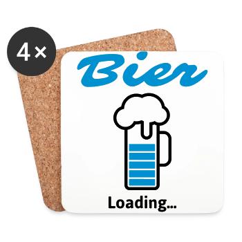 Bier Loading... - Untersetzer (4er-Set) - Weiß - Vorne
